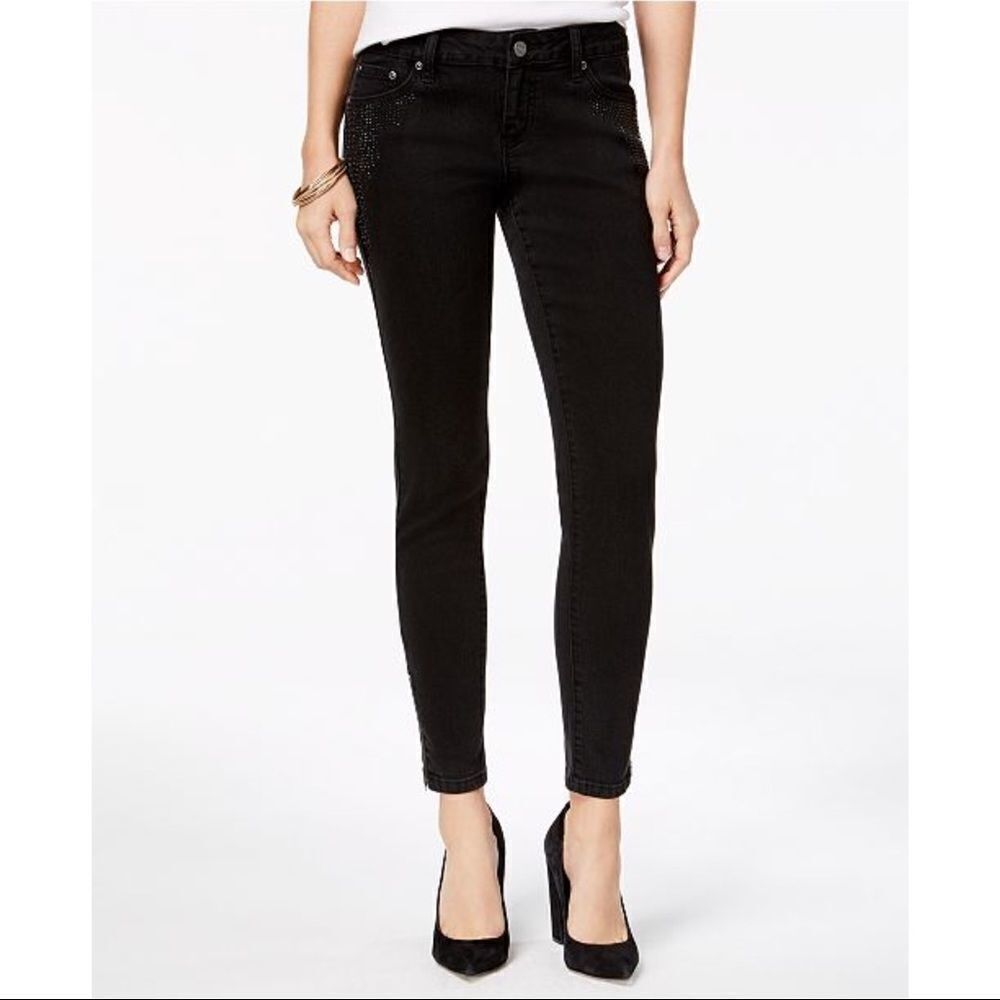 ✨3xHP✨Earl Jean Studded-Pocket Skinny Ankle Jeans✨